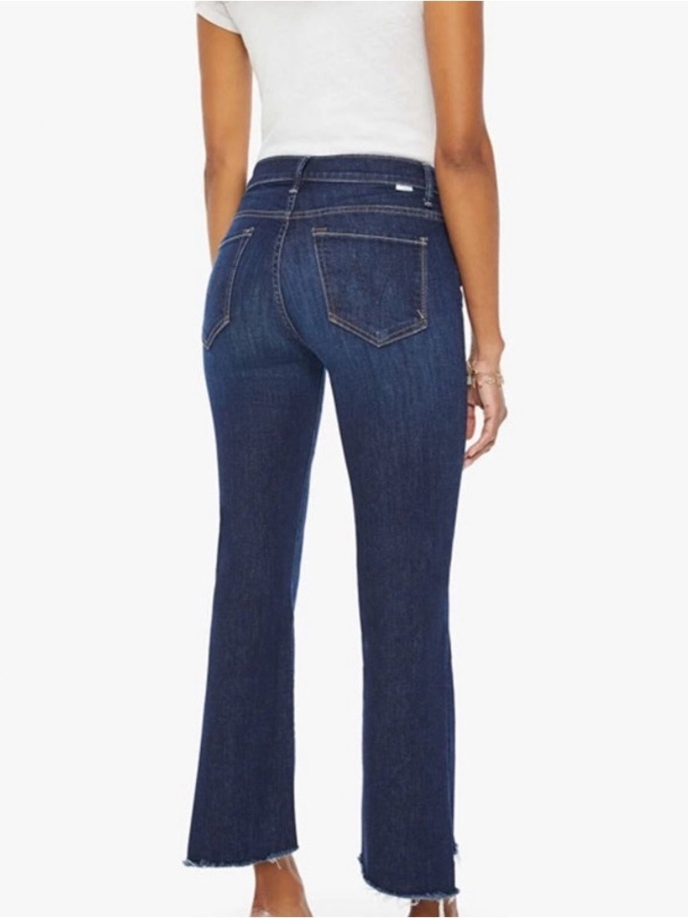 MOTHER Dark Blue Flare Jeans - High-Rise Wide Leg